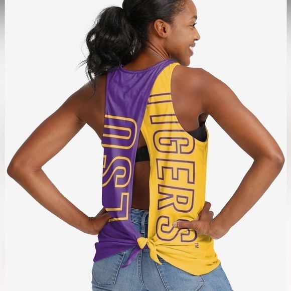LSU Tigers Womens Tie-Breaker Sleeveless Top - Picture 3 of 8